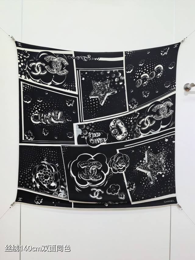 Rcc2569 双面同色 140X140Cm 70%羊绒30%真丝 香奈儿