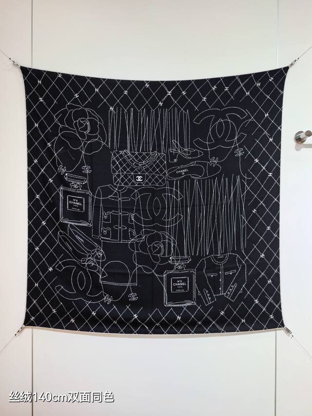 Rcc2552 双面同色 140X140Cm 70%羊绒30%真丝 香奈儿