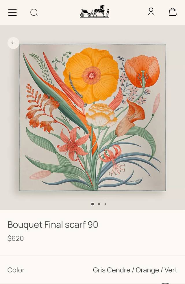 Shms2588 18姆米双面 90X90Cm斜纹真丝 爱马仕 永生花束