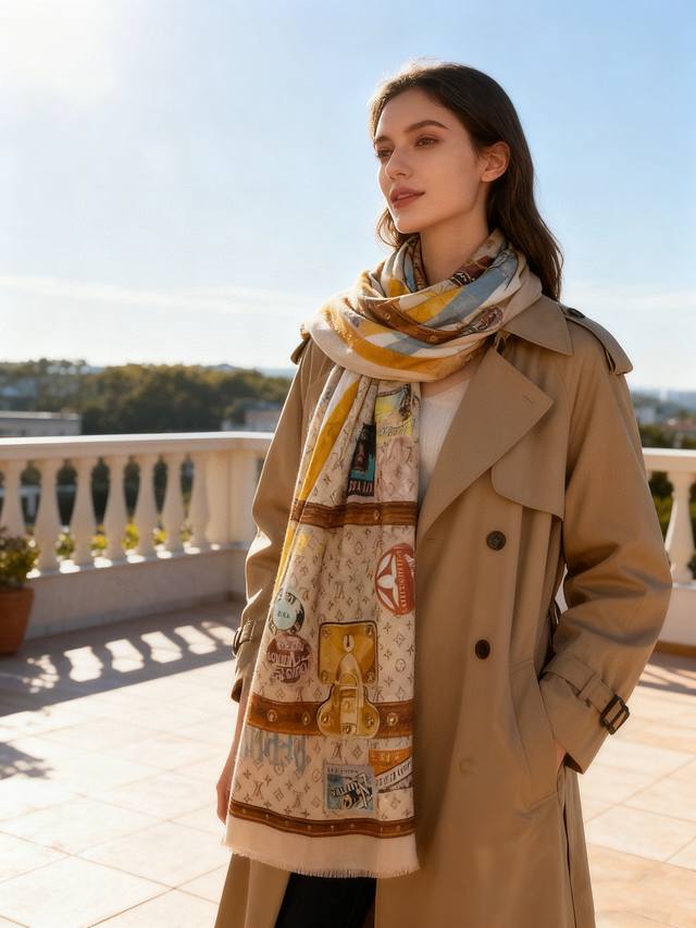 会发光发亮的围巾真心赞驴家 L链条箱包花纹银丝长巾 银丝印花羊绒长巾，新款方巾来撷Nouficel 胶囊系列的澳雅色彩，续写Mixand Srop主题铁事。Mo