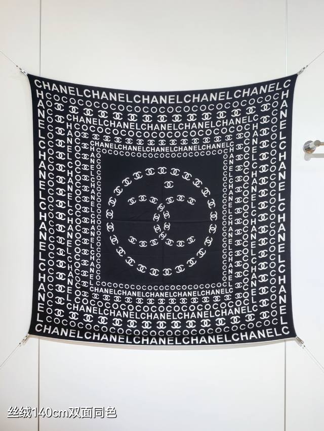 Rcc2551 双面同色 140X140Cm 70%羊绒30%真丝 香奈儿