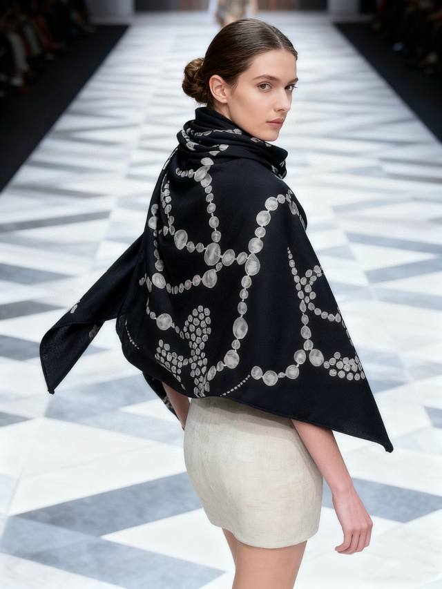 Chanel新款 双面同色丝绒方巾 温柔而娴静，珍珠优雅气质！柔软顺滑的感觉真的舒服到心都化了！Chanel经典珍珠元素新款丝绒方巾！懂货的拿在手里一看，就会爱