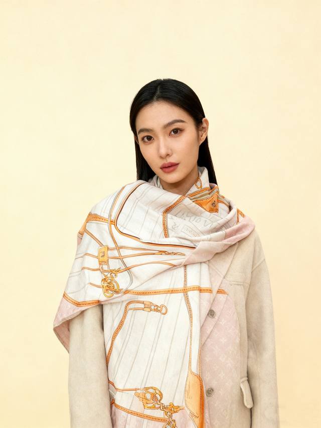 My Neverfull 140丝绒方巾 140顶级丝绒双面同色 My Neverfull 丝绒方巾回溯 Neverfull 手袋的考究格调，向品牌制箱传统致以