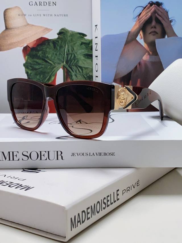 Versace范思哲 2025最新爆款 时尚人头太阳镜欧美潮流大框墨镜男女复古太阳眼镜 男女通用