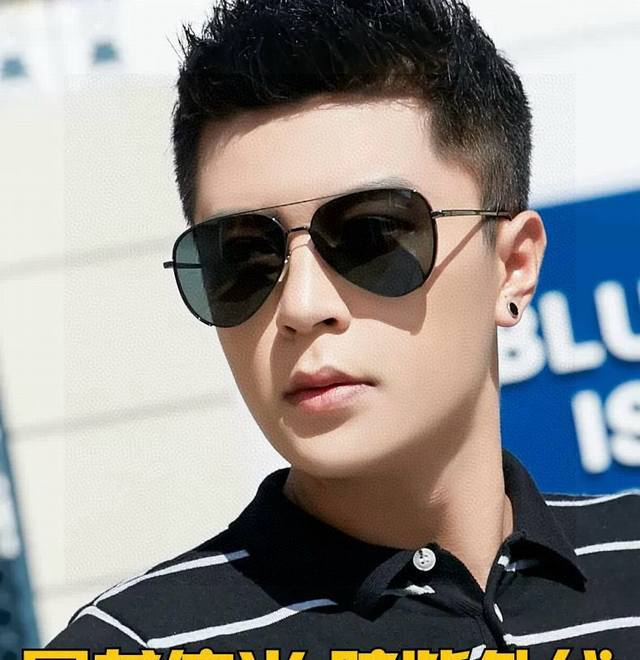 Lv 男款炫彩飞行员偏光太阳镜 材质：高清尼龙加厚卡槽高清偏光镜片 无边框镜架颜型号：L18903