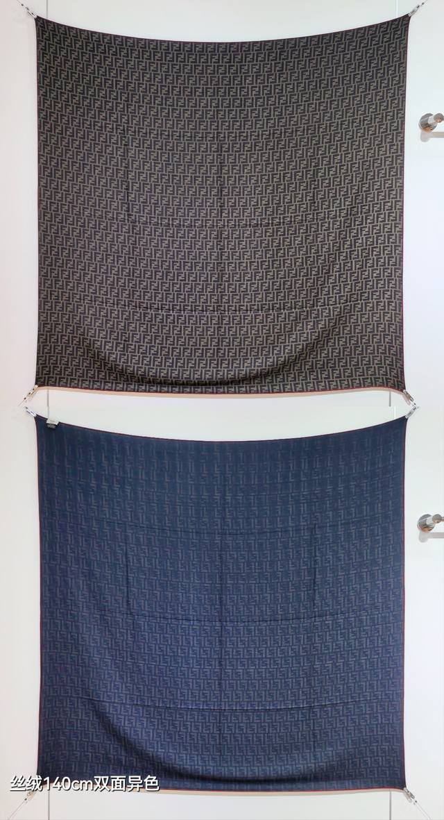 Rfd2507 双面异色 140X140Cm 70%羊绒30%真丝 芬迪