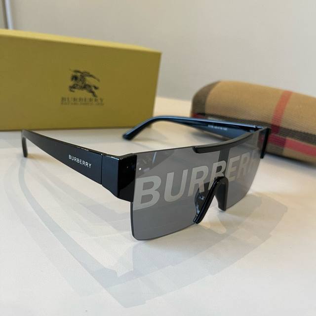 巴宝莉Burberry字母印花太阳眼镜4291 巴宝莉嘻哈墨镜护目镜Be4291一片式墨镜男女款太阳眼镜 #酷炫墨镜#Burberry 博柏利尺寸:99-0-1