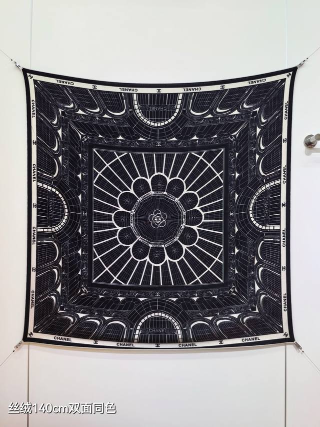 Rcc2547 双面同色 140X140Cm 70%羊绒30%真丝 香奈儿