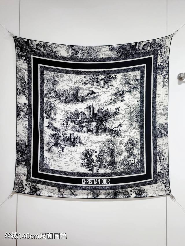 Rdo2537 双面同色 140X140Cm 70%羊绒30%真丝 迪奥