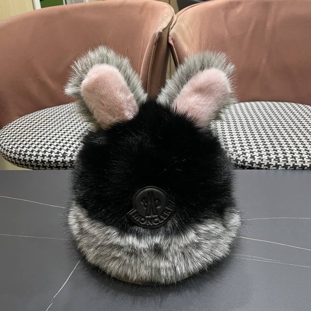 Moncler 蒙口 秋冬款可爱毛茸帽耳朵套头帽户外保暖护耳包头冷帽加绒加厚帽