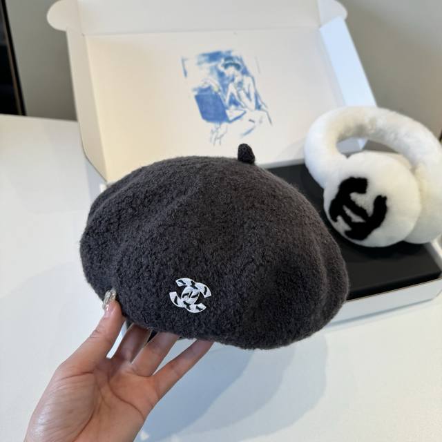 Chanel香奈儿新款羊绒贝雷帽，头围57Cm