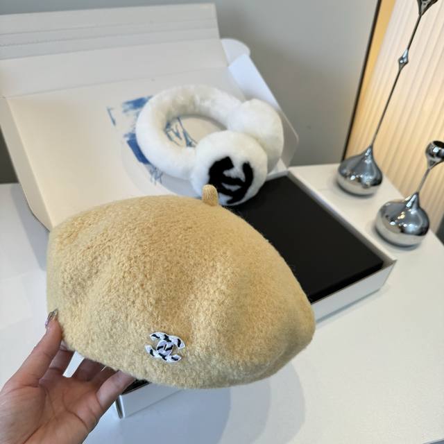 Chanel香奈儿新款羊绒贝雷帽，头围57Cm