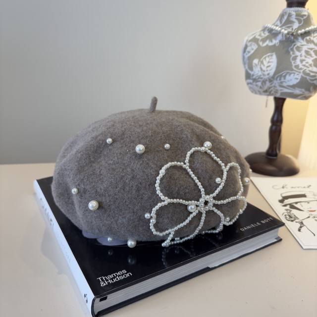 Chanel香奈儿新款羊毛贝雷帽，百分百羊毛面料，头围57Cm