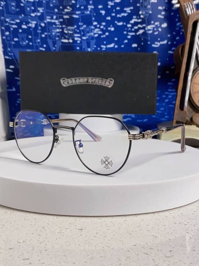 Chrome Hearts 克罗心 2025新款素颜神器眼镜框复古男女韩版潮配近视圆框大脸网红防蓝光平光眼镜