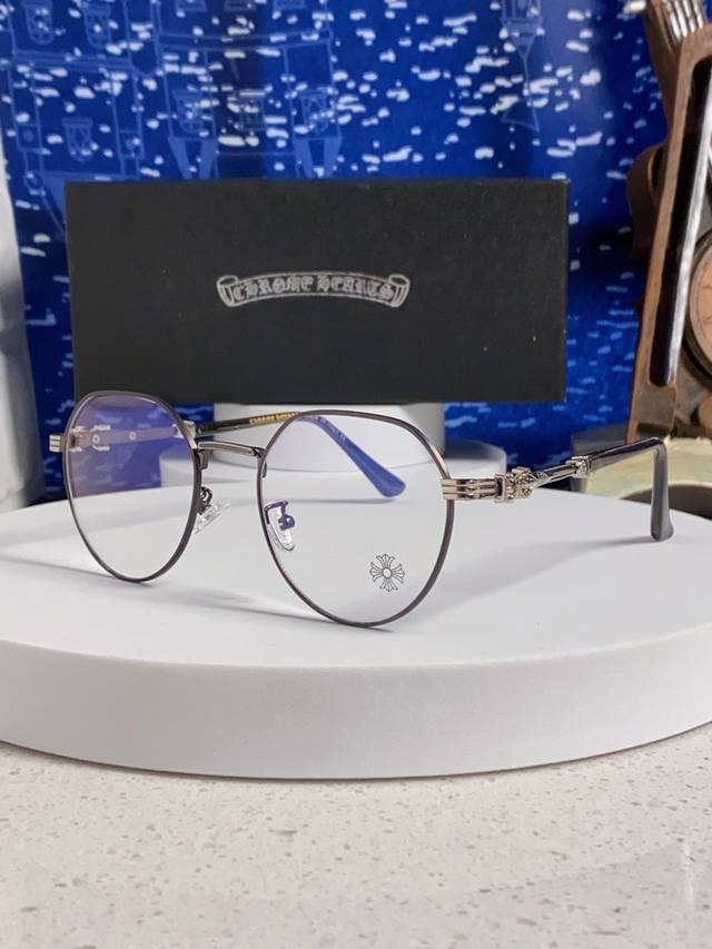 Chrome Hearts 克罗心 2025新款素颜神器眼镜框复古男女韩版潮配近视圆框大脸网红防蓝光平光眼镜