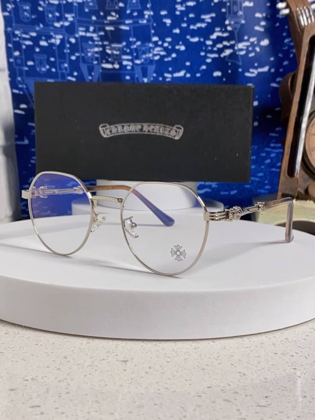 Chrome Hearts 克罗心 2025新款素颜神器眼镜框复古男女韩版潮配近视圆框大脸网红防蓝光平光眼镜