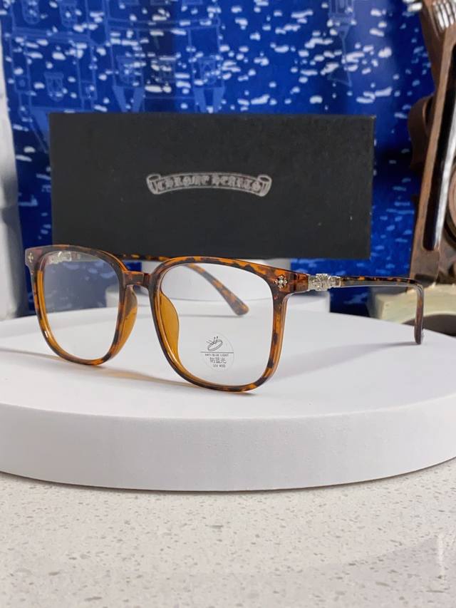 Chrome Hearts 克罗心 2025韩版黑框防蓝光眼镜男女个性可配近视度数素颜平光眼镜架星星装饰