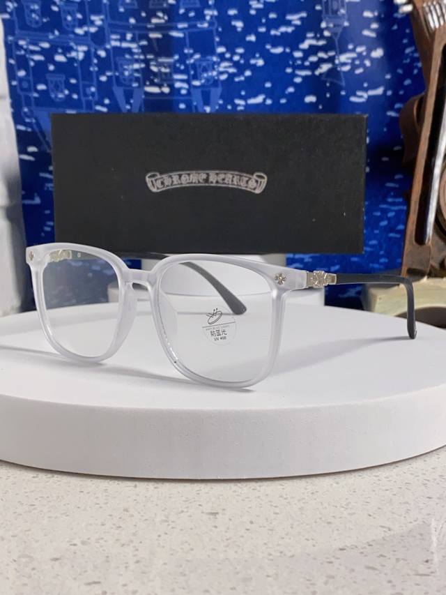 Chrome Hearts 克罗心 2025韩版黑框防蓝光眼镜男女个性可配近视度数素颜平光眼镜架星星装饰