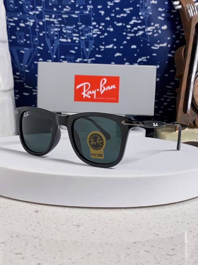 Rayban雷朋 方框玻璃镜片墨镜 旅行者系列方框太阳镜镜 高质量板材镜框电镀金属镜腿 方框高颜值设计男女士开车驾驶高清玻璃镜面太阳镜 防紫外线防强光 骑行户外