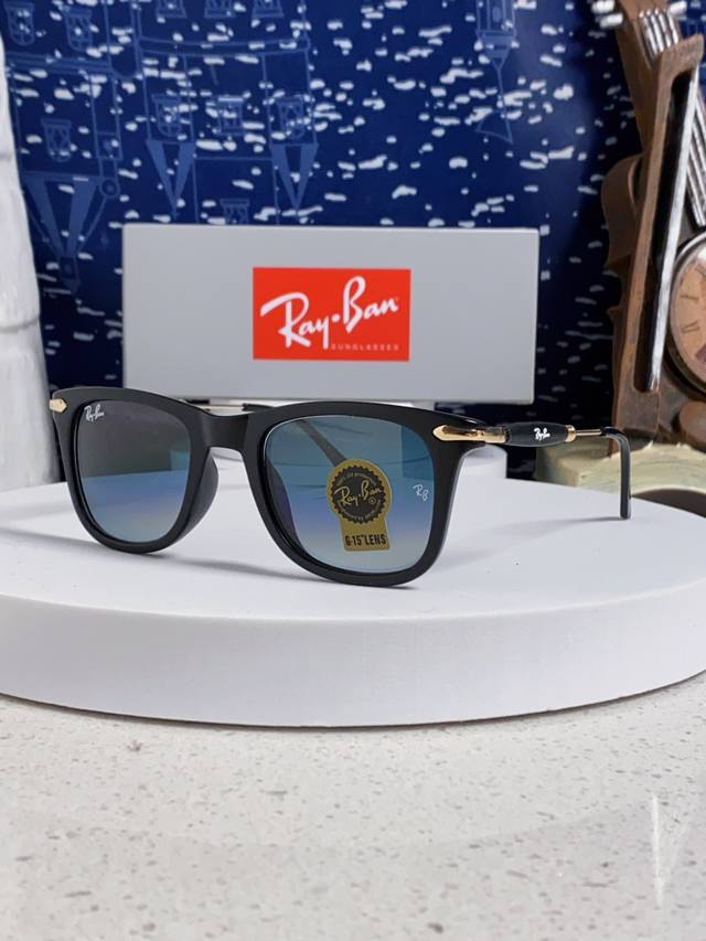 Rayban雷朋 方框玻璃镜片墨镜 旅行者系列方框太阳镜镜 高质量板材镜框电镀金属镜腿 方框高颜值设计男女士开车驾驶高清玻璃镜面太阳镜 防紫外线防强光 骑行户外