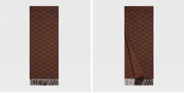 赛琳。今年新款 Cl标志羊绒长巾 男女同款双面提花围巾，一改往日的简约风，采用复古风格，真是把时尚潮流拿捏的稳稳的，这种出口订单比较难遇也是非常Classica