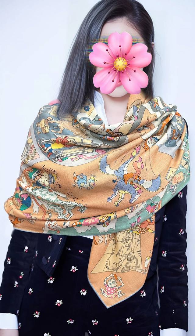 上新 爱马仕 马术学院 [嘴唇]今年最新款 140双面同色丝毛披肩这款爱马仕的经典单品展现强大而迷人的女性魅力精髓 此140方巾推陈出新 诠释无限的情感和自由