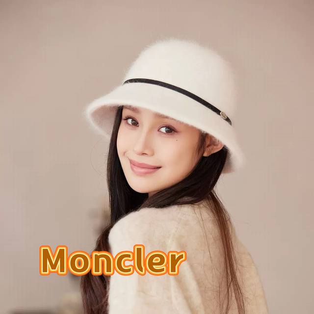 蒙口2025新款秋冬盆帽女兔毛礼帽渔夫帽韩版百搭圆顶毛绒帽保暖礼帽