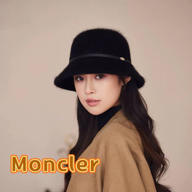 蒙口2025新款秋冬盆帽女兔毛礼帽渔夫帽韩版百搭圆顶毛绒帽保暖礼帽