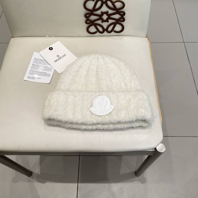 蒙口Moncler 秋冬毛线包头帽子大头围显脸小纯色加厚保暖毛绒针织帽女