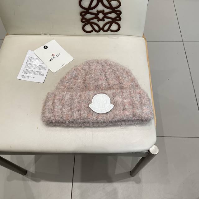 蒙口Moncler 秋冬毛线包头帽子大头围显脸小纯色加厚保暖毛绒针织帽女
