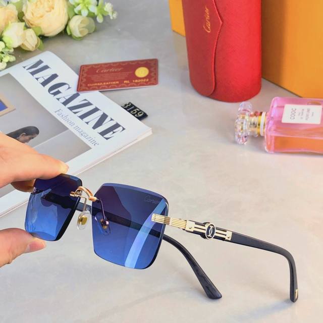 Cartie*韩版网红墨镜女Ins潮流时尚方框大脸显瘦太阳镜夏季眼镜男士海边