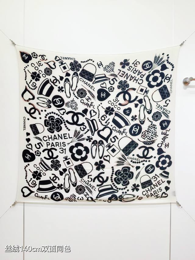 Rcc2590 双面同色 140X140Cm 70%羊绒30%真丝 香奈儿