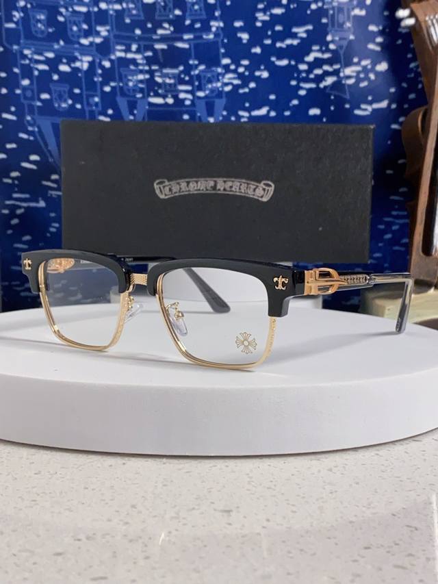 Chrome Hearts克罗心 2025新款日式手作高档眉线框眼镜男士复古平光镜防蓝光专业近视镜架