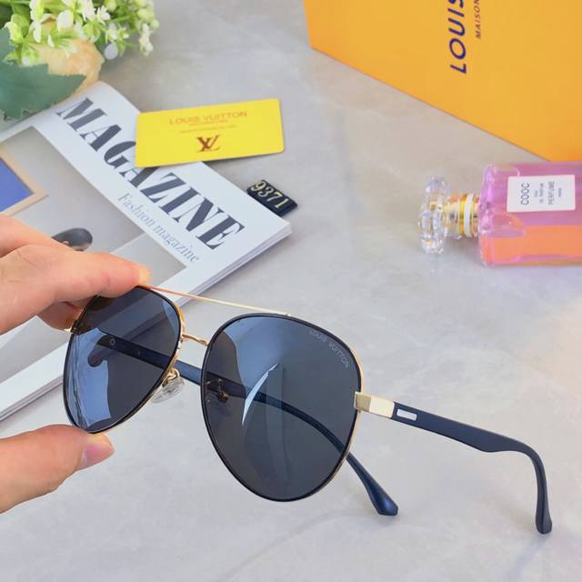 Louis Vuitto*飞行员墨镜男款蛤蟆镜高级感偏光太阳眼镜