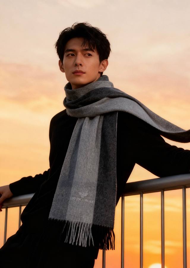 新款阿玛尼海外专柜条纹拼色最新男士羊羔毛围巾～惊爆上架国内专柜都没上架，从款式到面料都很赞，经典的条纹图案，难得少见的羊绒男女士围巾，喜欢就速度下手 ⊙O⊙ 哦