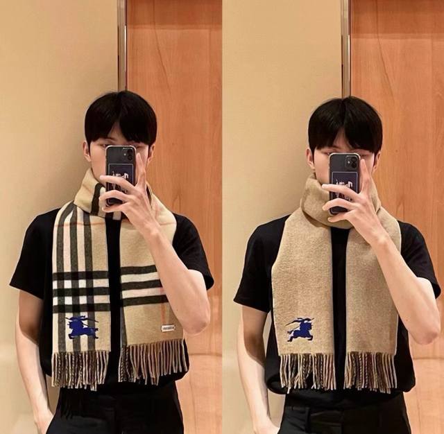 顶级高端货现货发行巴宝莉专柜超爆万年款 经典长巾 羊绒围巾品质手感好到不行100%顶级羊绒高尖端产物绝对令人尖叫的品质时尚大牌的顶尖设计款..经典格子搭配时尚拼