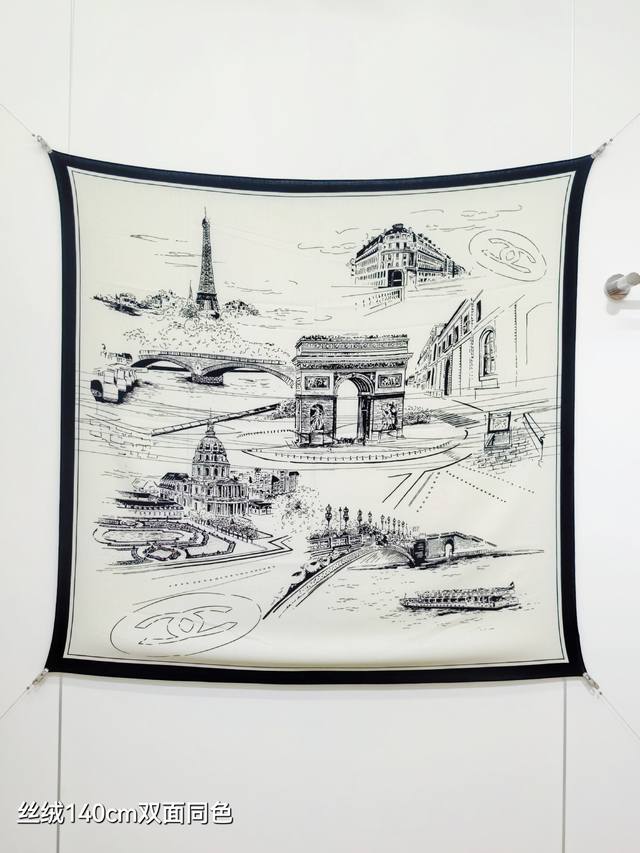 Rcc2597 双面同色 140X140Cm 70%羊绒30%真丝 香奈儿