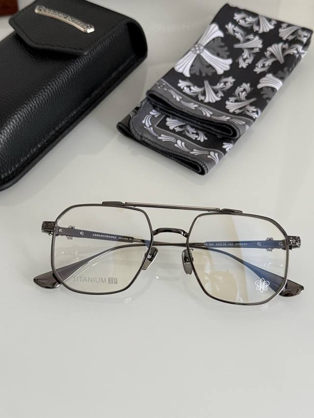 大框钛架 新款 Chrome Heart 厚钛质感强 Ch8222 Size:55-20-152