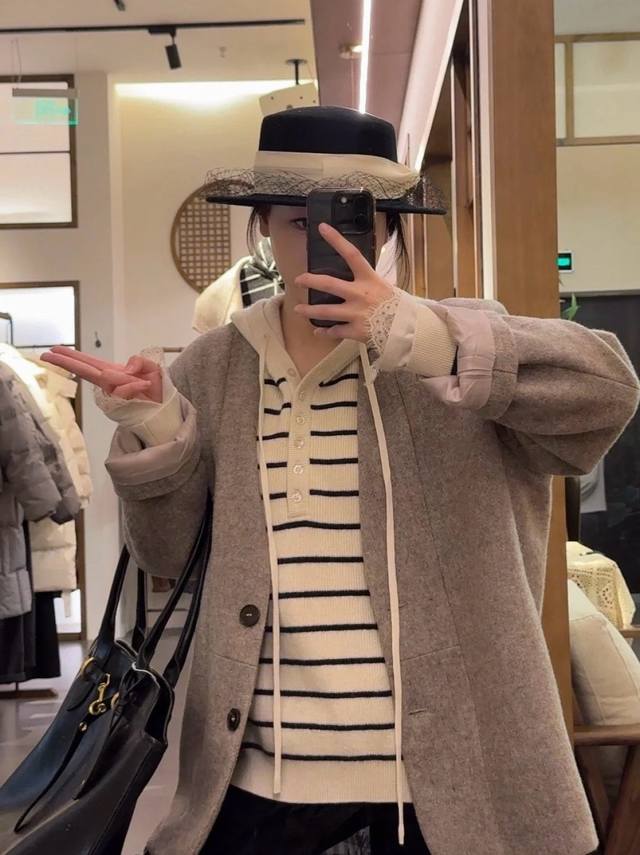 Miumiu缪缪羊毛平顶，网纱帽，百分百羊毛面料%头围57Cm