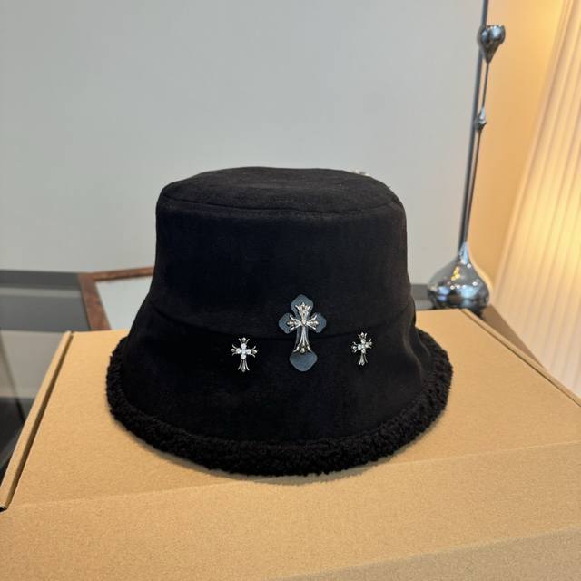 克罗心新款羊毛渔夫帽 ,可折叠