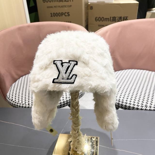 Lv路易威登冬天棉帽子女秋冬季毛绒雷锋帽东北防风防寒护耳加厚加绒保暖渔夫