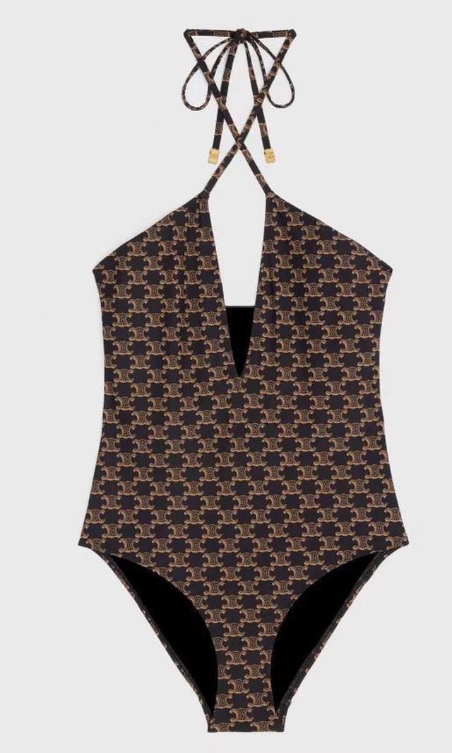 Celine专柜新款气质款 老花系列比基尼 气质高雅 适合多种场景的游泳衣♀海边 游泳池 温泉 水上乐园 漂流都可以 面料：透气舒适。速干弹性的游泳衣更加帖肤易