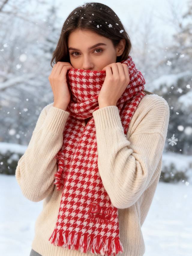 迪奥Dior尾单新款千鸟格拼色羊毛围巾，直接出欧洲的，正儿八经的正品订单 和大货一起出来，不用多流弊的文字，它是全世界最好的Dior，上身才会知道它的美，大牌范