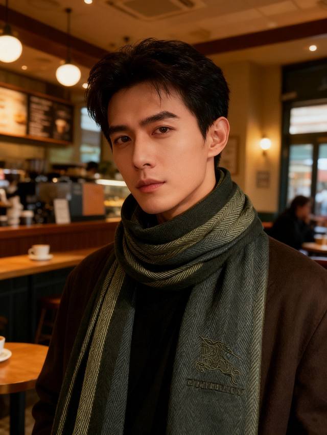 新款巴宝莉Bur羊绒男士精仿细腻围巾好看的要疯掉了，太有型太有魅力了！！！非常斯文时尚的秋冬单品！真的很喜欢，非常Classical的男款设计。男人的东西少而精