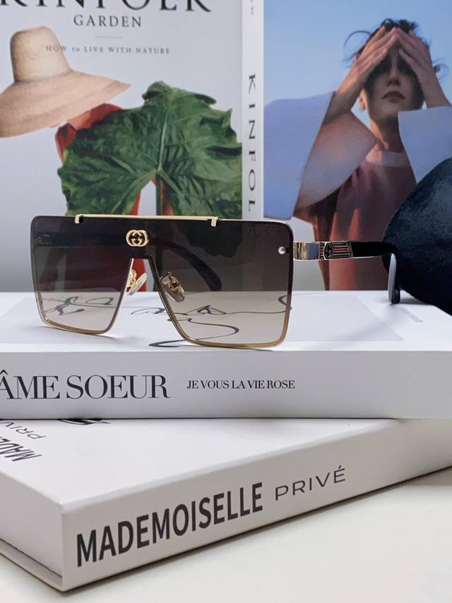 Gucci古奇 2025网红连体墨镜男潮酷情侣款一体式太阳眼镜女个性街拍出游防紫外线