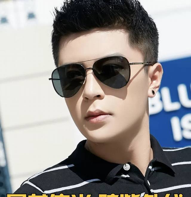 Lv 男款炫彩飞行员偏光太阳镜 材质：高清尼龙加厚卡槽高清偏光镜片 无边框镜架颜型号：L18901