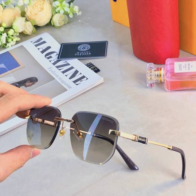 Versac*新款欧美大牌墨镜男士通用太阳镜防紫外线女休闲运动外贸防风眼镜