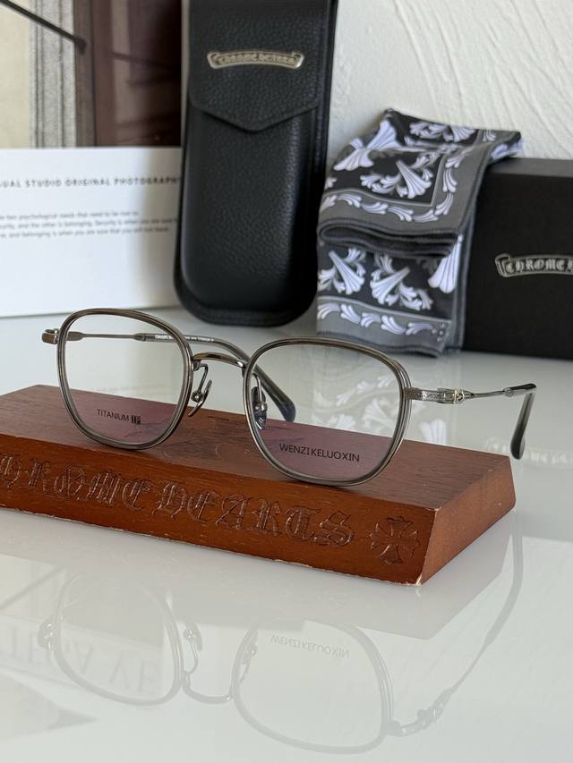 新！质感超好的小圆镜 高度数可冲！超轻板材加钛金属 Ch5573 Size:49-21-145