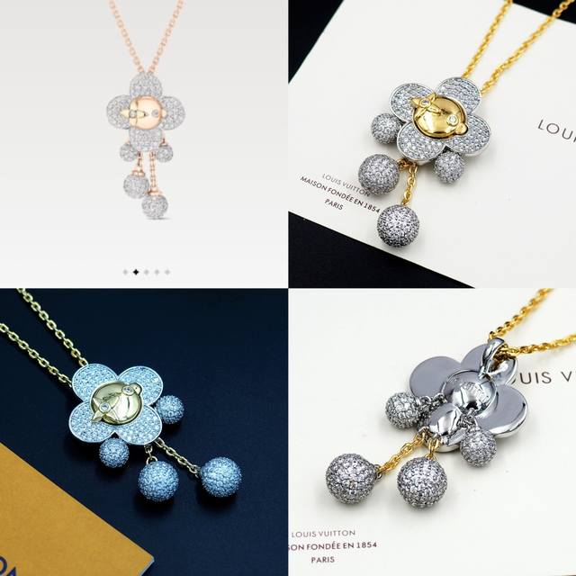 Lv驴家薇薇安Vvienne 娃娃系列将路易威登的标志性吉祥物重塑为妙趣横生的艺术作品。本款项链采用密镶锆石勾勒Vvienne 灵动可爱的形象，再以眼部的Mon