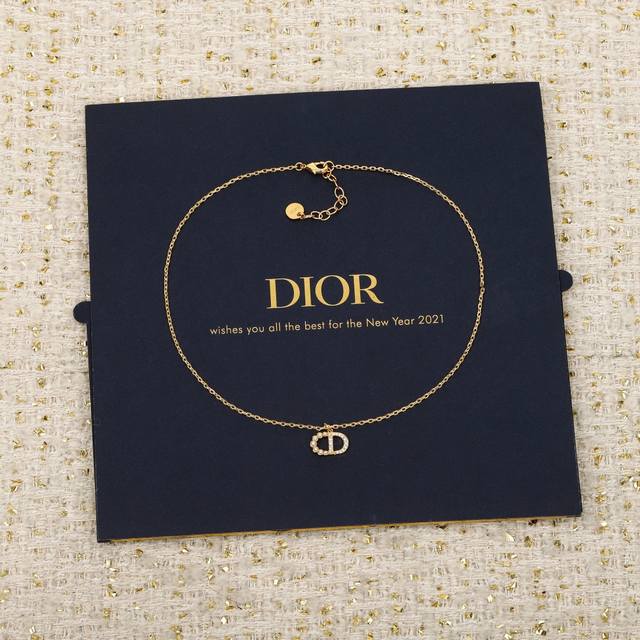 250619 我们出品 Zp6500！量大咨询客Fu Dor 半钻半珍珠Cd手链 项链 2026早春最新款绝美系列非常经典的Cd设计超级百搭！一致Zp黄铜材质，